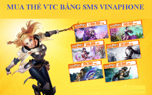 mua thẻ VTC bằng sms Vinaphone